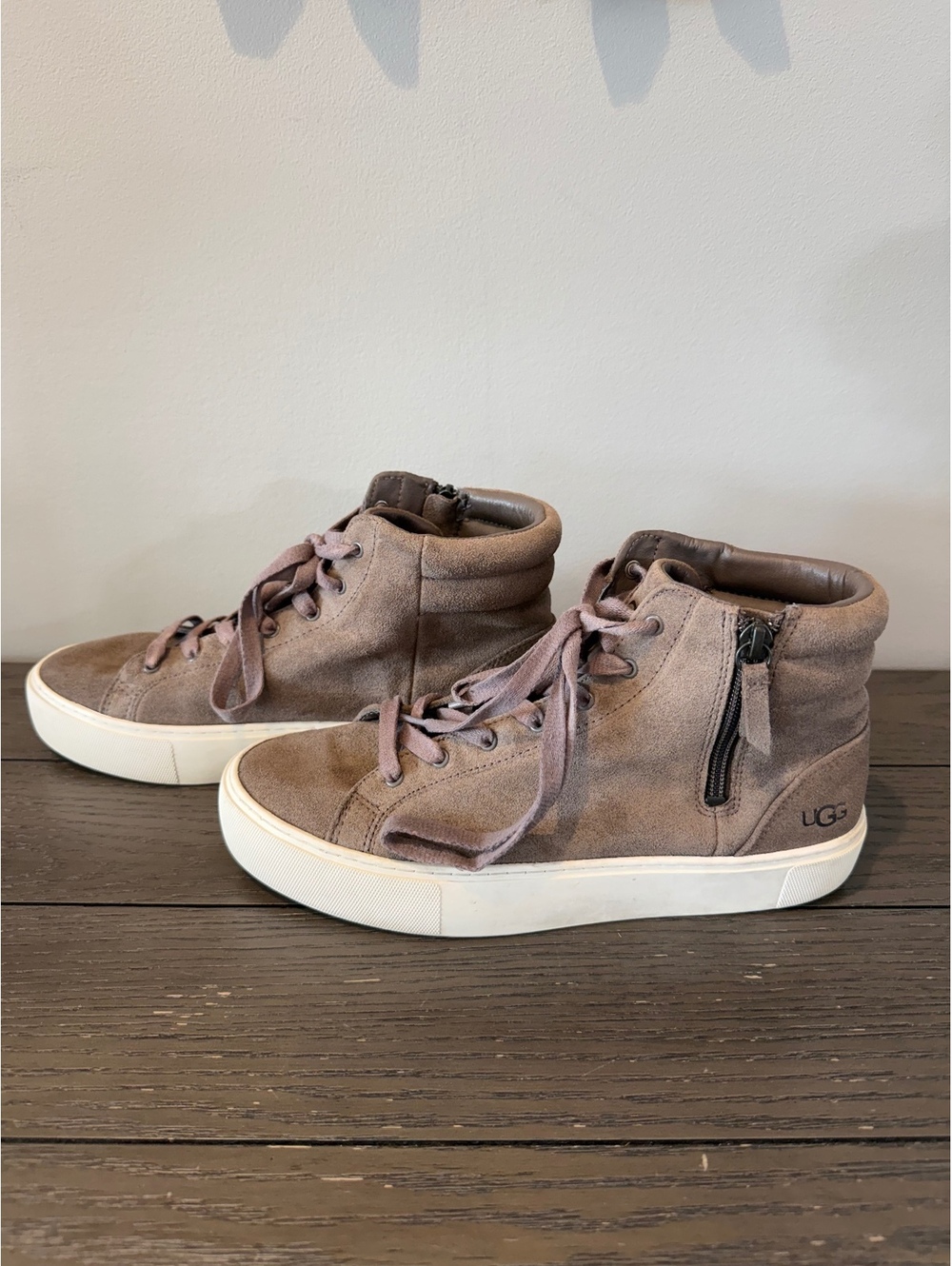 UGG Brown Suede High Top Sneakers Women’s Size 8